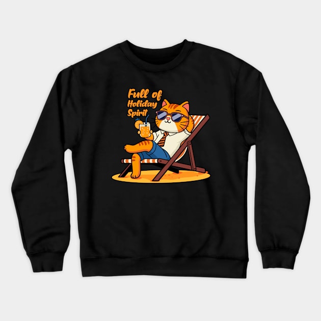 cat orange i'm Full of Holiday Spirit Crewneck Sweatshirt by creative.z